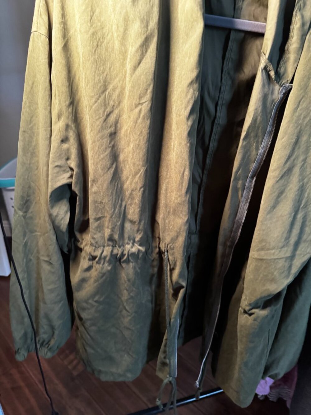 Olive Green Lightweight Zip Jacket - Picture 3 of 4